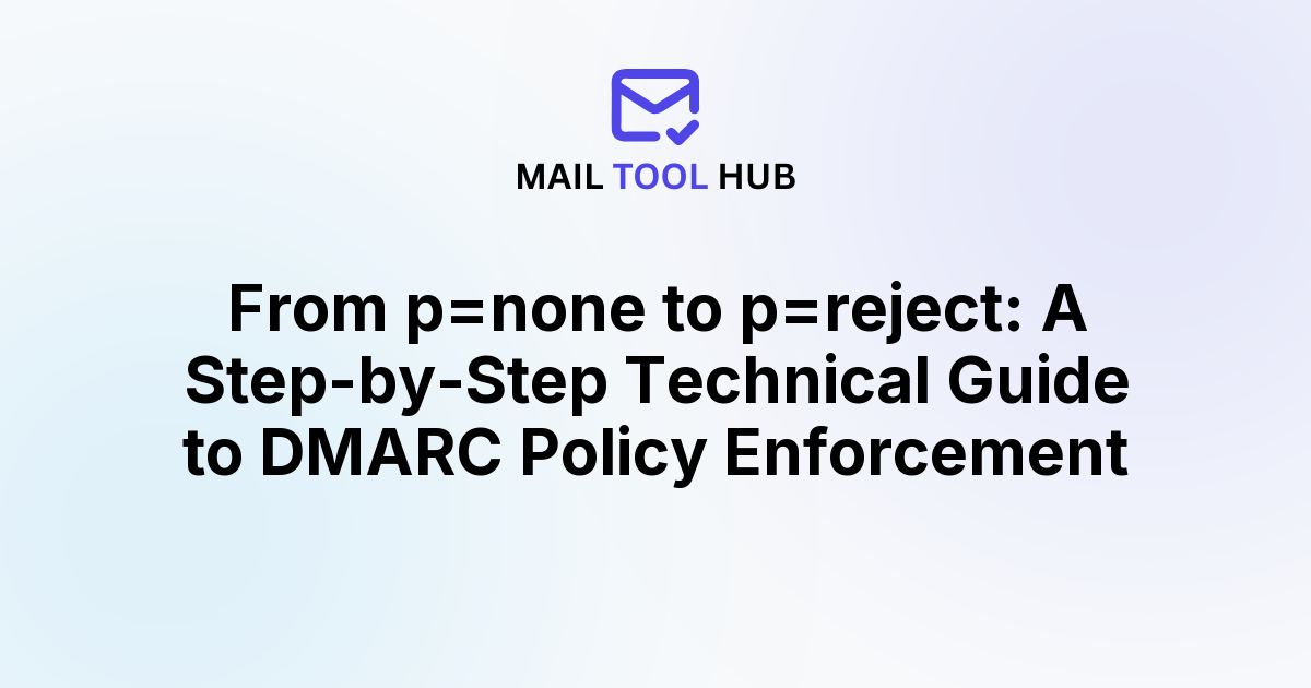 From p=none to p=reject: A Step-by-Step Technical Guide to DMARC Policy Enforcement