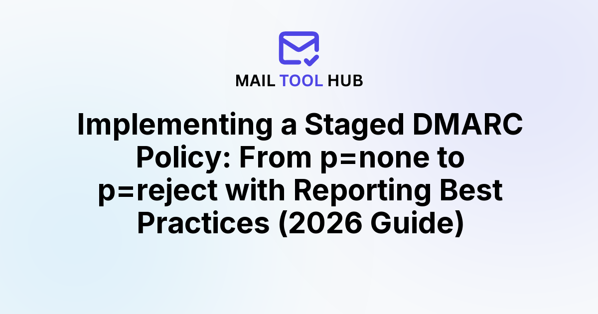 Implementing a Staged DMARC Policy: From p=none to p=reject with Reporting Best Practices (2026 Guide)