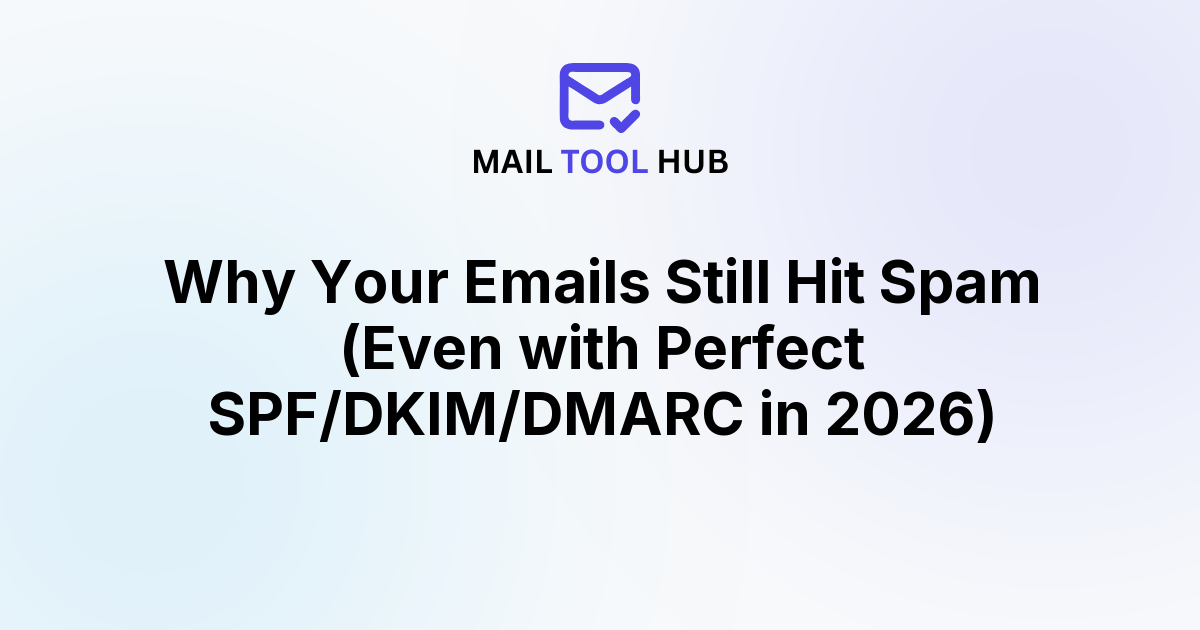 Why Your Emails Still Hit Spam (Even with Perfect SPF/DKIM/DMARC in 2026)